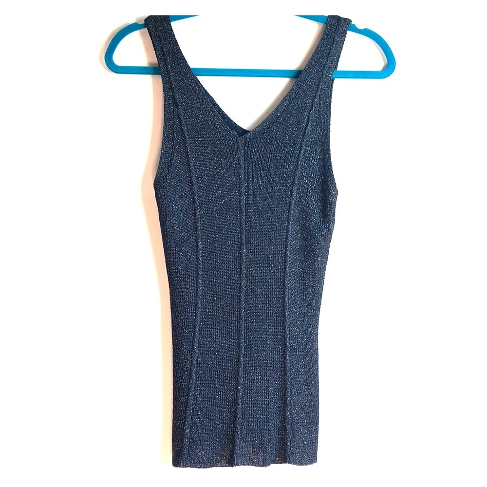 Sexy silver and graphite knit tank top size M